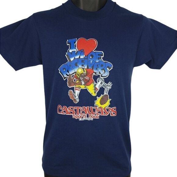 I Love Wide Receivers T Shirt Vintage 80s 90s Football Las Vegas 50/50 - Picture 1 of 7